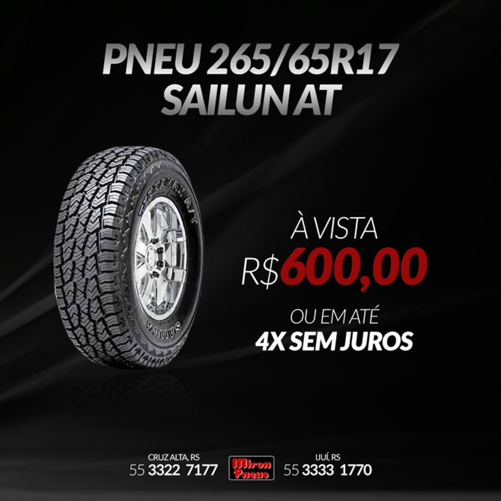 PNEU NOVO 265/65 R17 Sailun AT