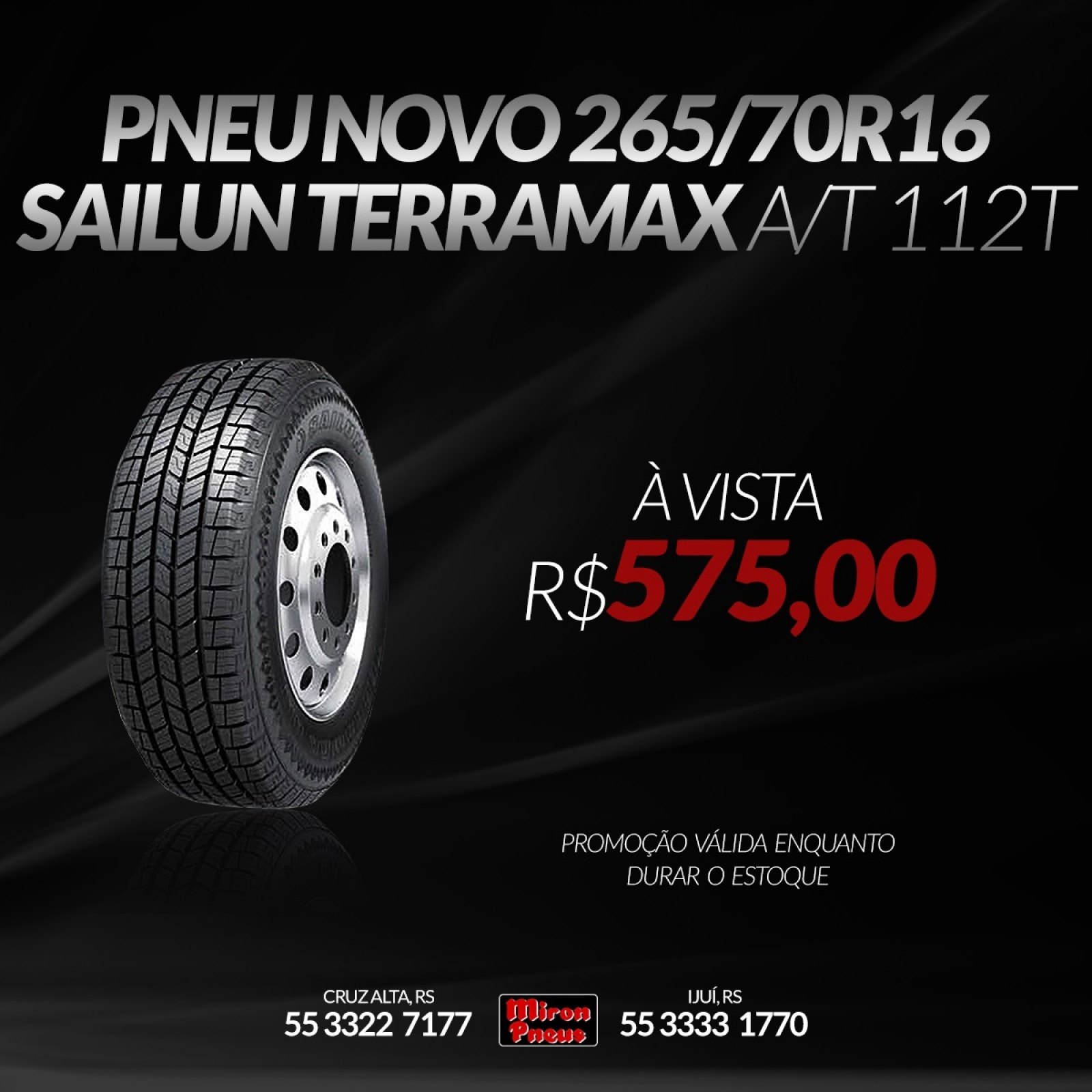 Pneu Novo 265/70R16 SAILUN TERRAMAX A/T 112T