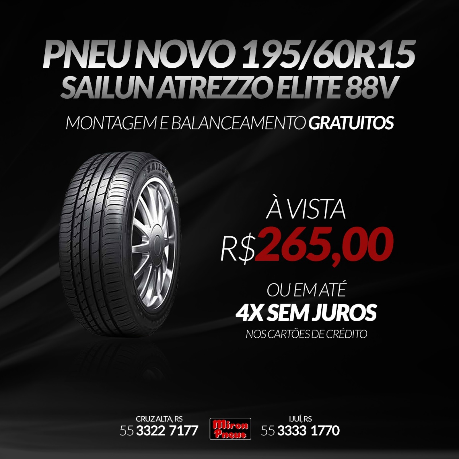 PNEU NOVO 195/65 R15 Sailun Atrezzo Elite 88V