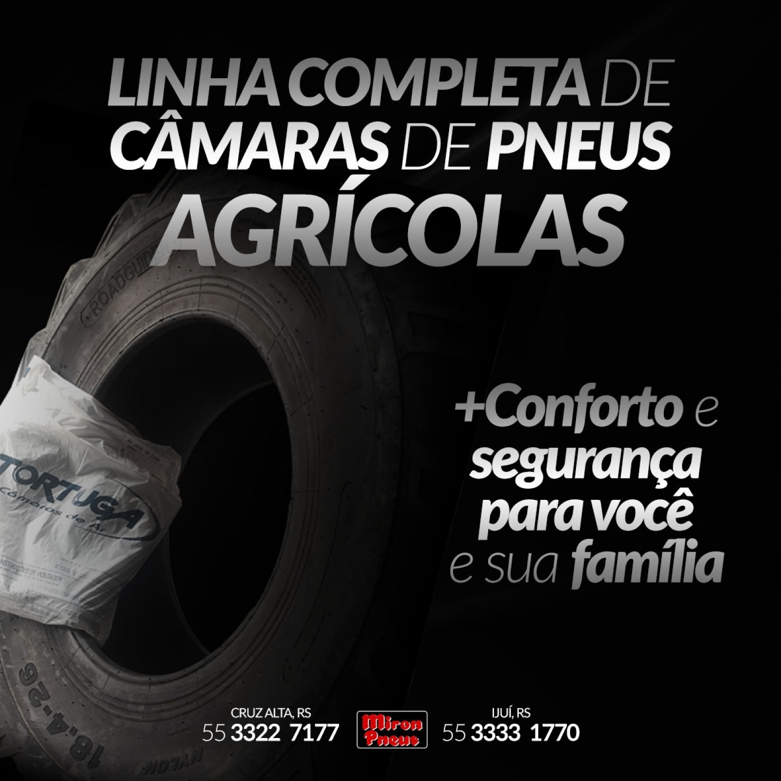 Linha completa de câmaras para Pneus Agrícolas 